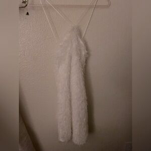 SHEIN, Party Halter top, Mini Dress, size Medium, Fuzzy, cross tie backless